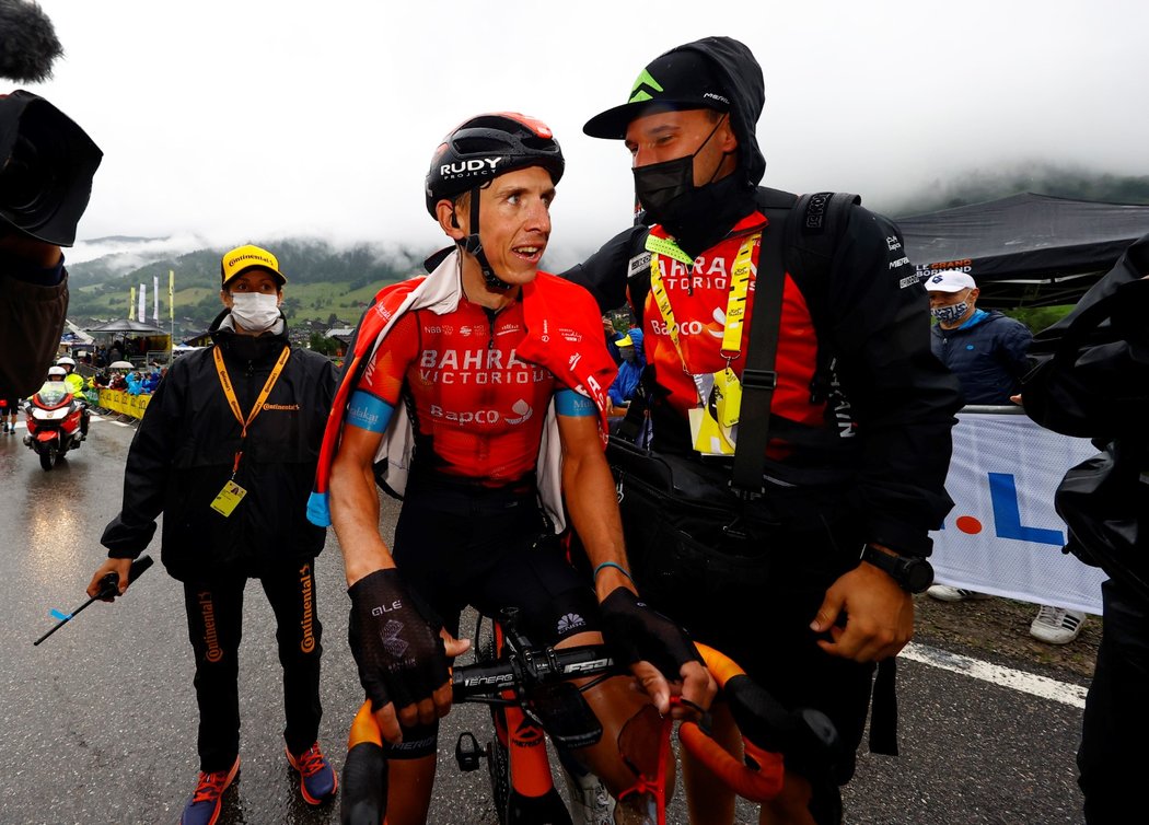Vítěz osmé etapy Tour de France Dylan Teuns v cíli