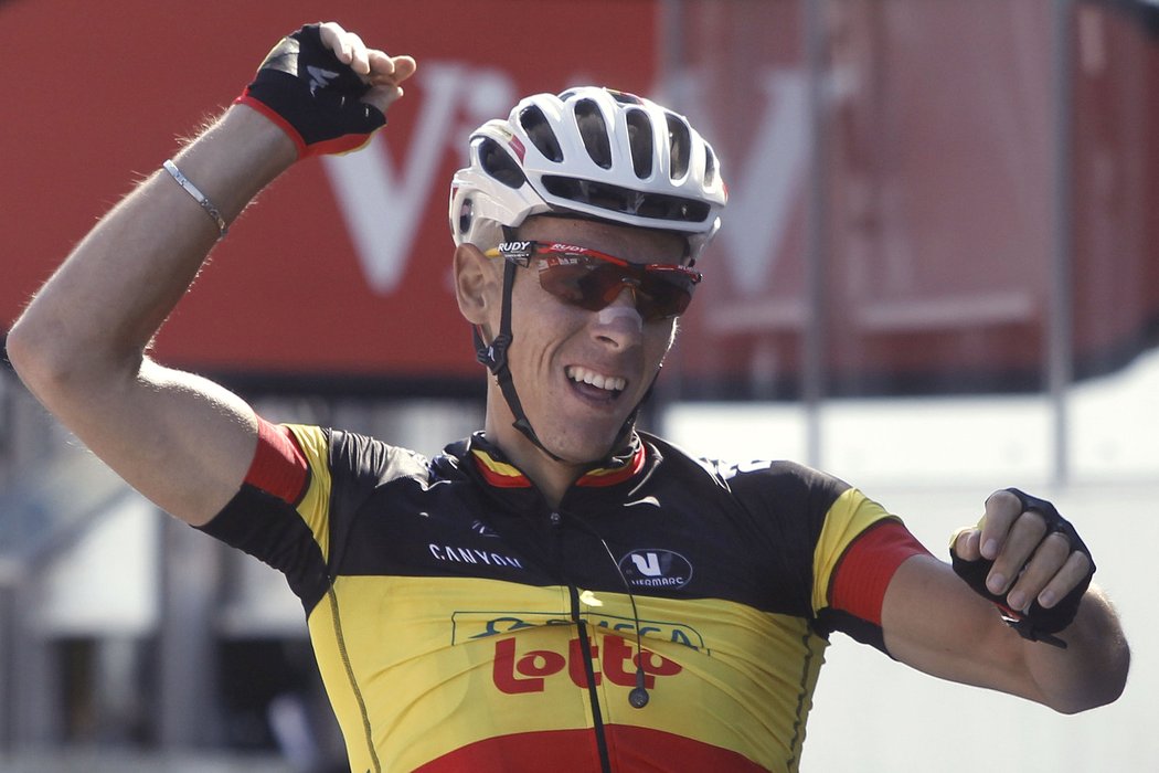 Belgičan Gilbert slaví svůj triumf v první etapě Tour