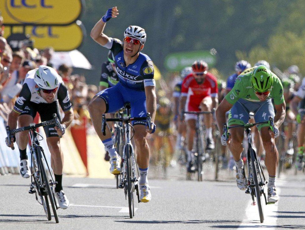 Naštvaný Marcel Kittel v závěru 14. etapy Tour de France