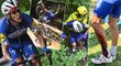 Philippa Gilberta potkal v 16. etapě Tour de France ošklivý pád, i s krvácející nohou ale dokázal naskočit znovu na kolo a dorazit do cíle...