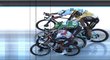 Cílová fotografie závěrečného sprintu na jedné z etap cyklistické Tour de France