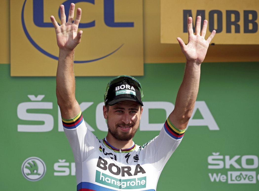 Peter Sagan těsně před tím, než obdržel zelený trikot