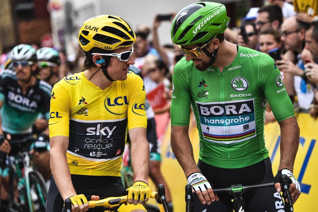 Vítěz letošního ročníku Tour de France Geraint Thomas a nejlepší sprinter Peter Sagan