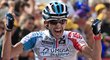 Radost na tváři belgického jezdce Vanenderta, vítěze 14. etapy Tour de France