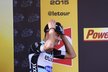 Zdeněk Štybar přichází na pódium jako vítěz šesté etapy Tour de France