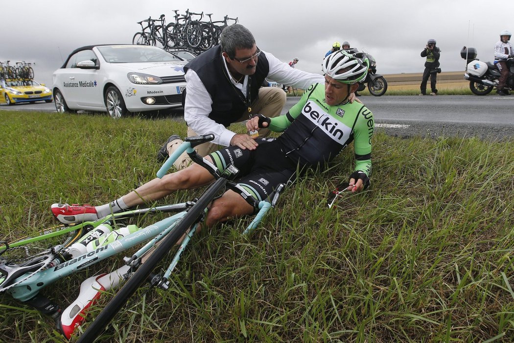Stef Clement v sedmé etapě Tour de France upadl a musel odstoupit