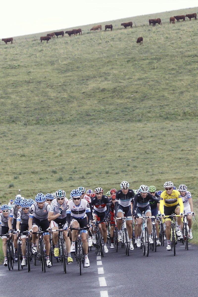 Peloton Tour de France v průběhu deváté etapy