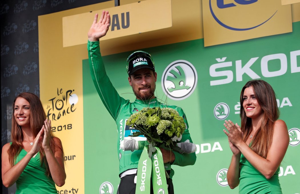 Držitel zeleného trikotu Peter Sagan po 18. etapě Tour