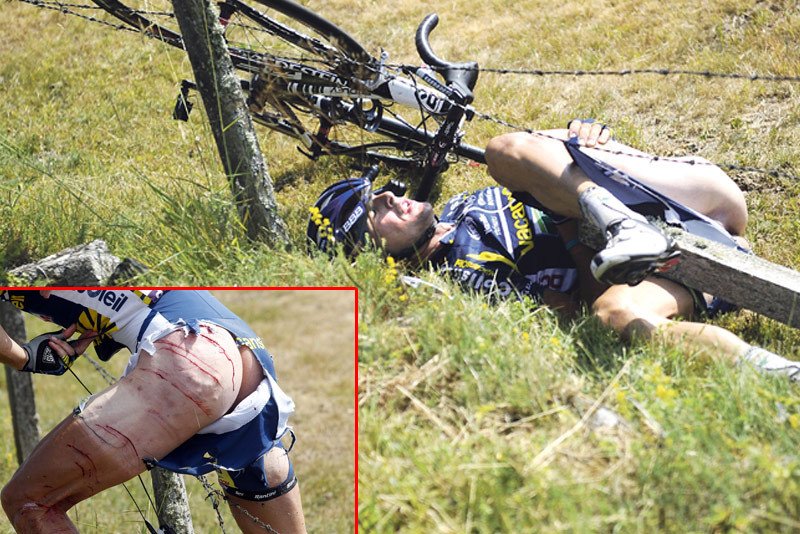 Nizozemský cyklista Hoogerland, který se zranil na Tour de France, o vlásek unikl smrti