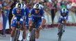 Zdeněk Štybar dovezl do cíle svou stáj Deceuninck-QuickStep na druhém místě týmové časovky, dvě sekundy ztratili na vítěznou Astanu