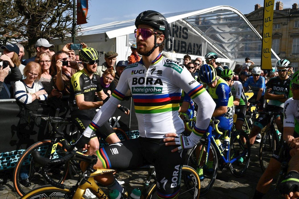 Peter Sagan na startu závodu  Paříž-Roubaix