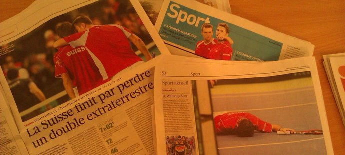 Švýcarské noviny po sedmihodinové bitvě své tenisty spíš politovaly