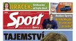 Titulka pátečního deníku Sport s hlavním tématem: Tajemství Hadamczikovy kabiny