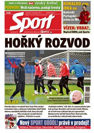Deník Sport z 20. listopadu 2013