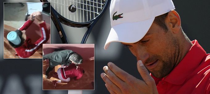 Rána lahví, pak alarmující debakl. Hrál Djokovič v Římě s otřesem mozku? Rána lahví, pak alarmující debakl. Hrál Djokovič v Římě s otřesem mozku?