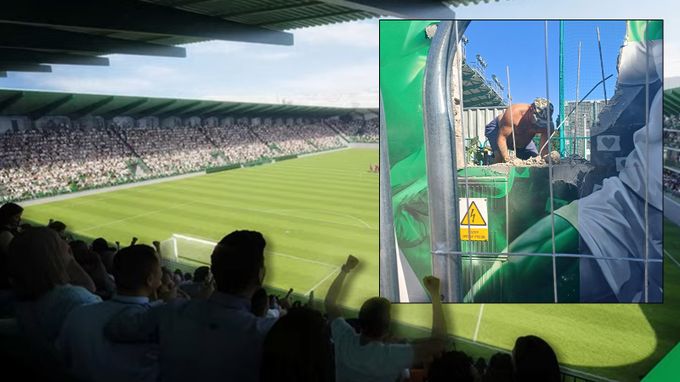 Začíná přestavba Ďolíčku: na legendárním stadionu jde k zemi zeď se slavnou malbou Začíná přestavba Ďolíčku: na legendárním stadionu jde k zemi zeď se slavnou malbou