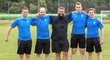 Hráči eSportového týmu Plzně včetně T9Lakyho (vpravo) absolvovali trénink s A týmem Viktorie
