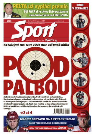 Titulní strana deníku Sport