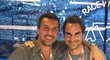 Hvězdný tenista Roger Federer se na závodě F1 v Abú Zabí potkal s neméně hvězdným fotbalistou Paolem Maldinim.