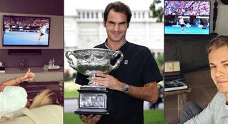 Federer je náš bůh! Cibulková jásala v posteli, u televize byly i další hvězdy