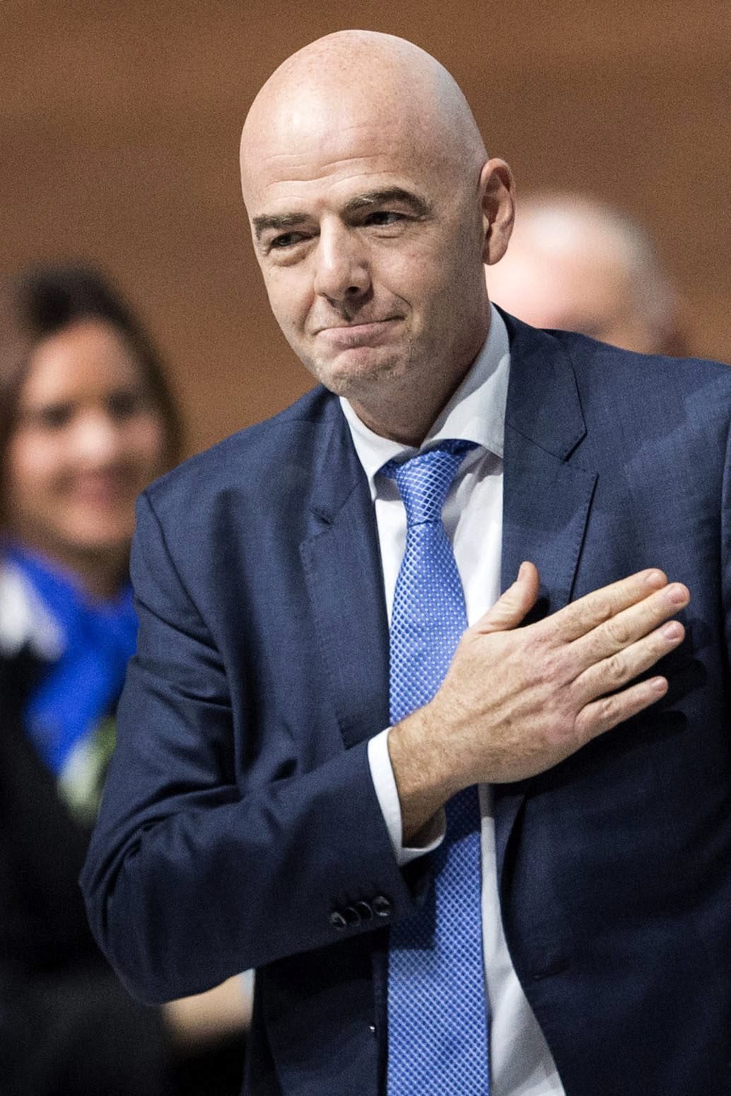 Gianni Infantino krátce poté, co byl zvolen prezidentem FIFA