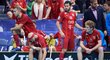 Lukáš Veltšmíd, Milan Garčar, Jiří Curney a Ondřej Němeček v závěru zápasu o třetí místo se Švýcarskem