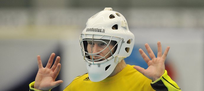 David Rytych v dresu finského florbalového týmu SSV Helsinky