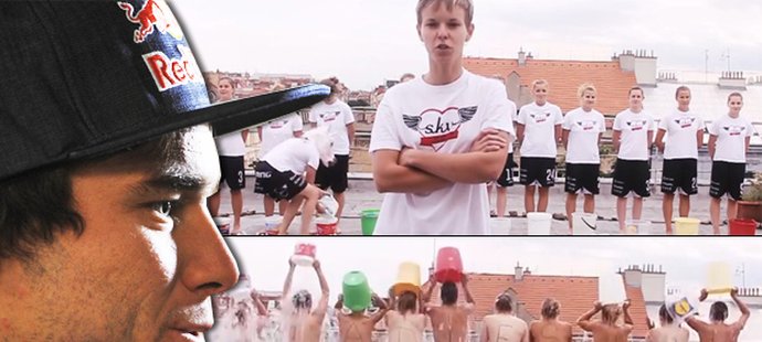 Nejoriginálnější ztvárnění Ice Bucket Challenge předvedly florbalistky Sokola Královské Vinohrady, potěšily i Vavřince Hradilka
