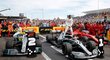 Lewis Hamilton slaví vítězství ve Velké ceně Francie F1, double Mercedesu stvrdil druhý Valtteri Bottas
