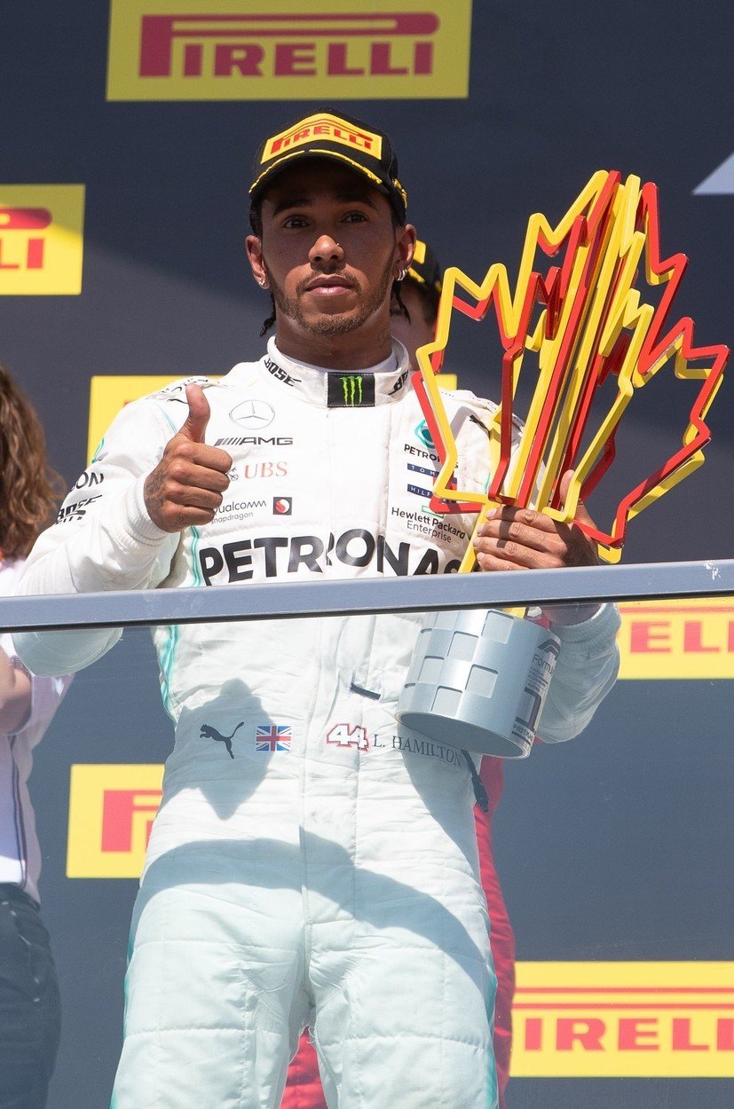 Lewis Hamilton coby vítěz Velké ceny Kanady