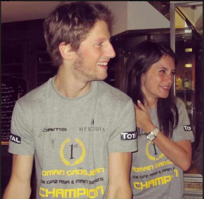 Romain Grosjean s manželkou Marion