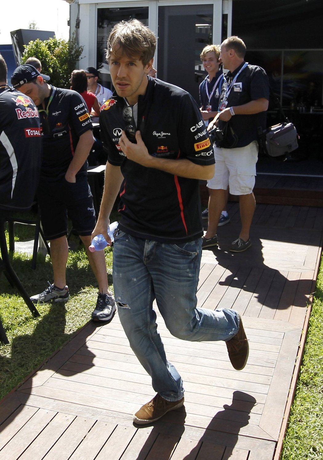 Německý pilot Sebastian Vettel před kvalifikačním závodem