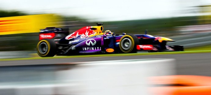 Sebastian Vettel při tréninku na Velkou cenu Německa formule 1