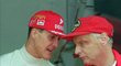 Niki Lauda a Michael Schumacher během společného působení u Ferrari.