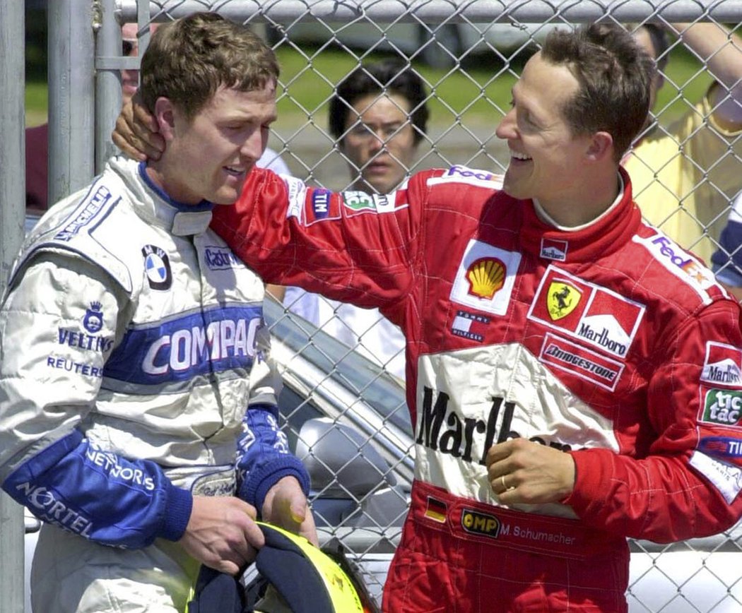 Dva bratři v dobách, kdy ještě jezdili ve formuli. Mladší Ralf a starší Michael Schumacherové (vpravo)