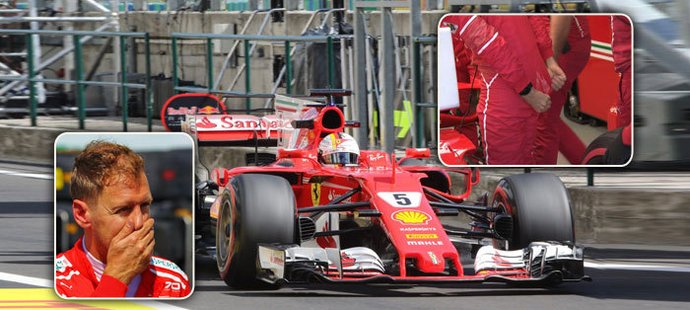 Sebastianu Vettelovi mrzl ve formuli zadek, protože mu vybouchl hasicí přístroj