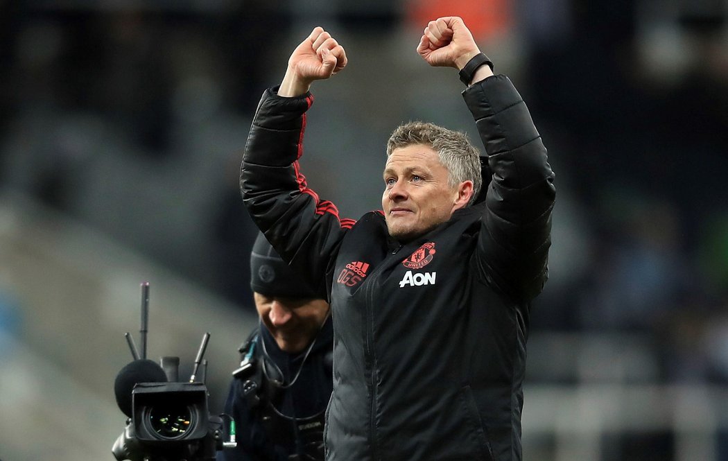 Trenér Manchesteru United Ole Gunnar Solskjaer během úspěšného utkání na Newcastlu