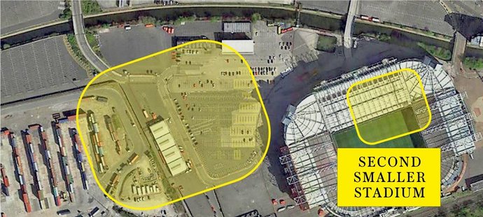 Případný nový stadion by měl stát na pozemcích v okolí současného Old Trafford, který by nejspíš nahradilo menší tréninkové hřiště
