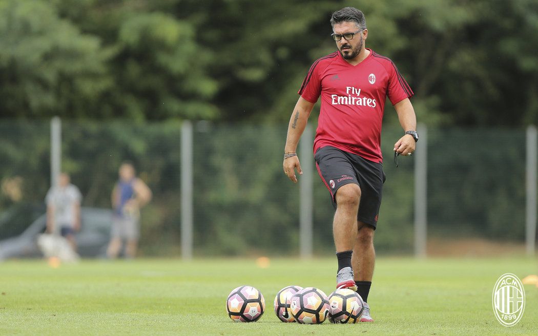 Gennaro Gattuso na tréninku výběru AC Milán do 21 let