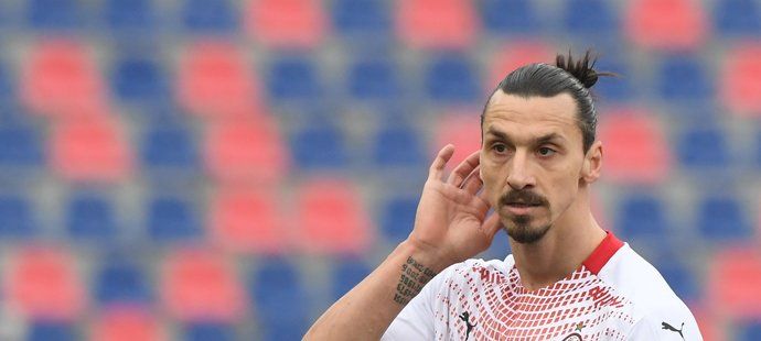 Švédský útočník Zlatan Ibrahimovic v dresu AC Milán