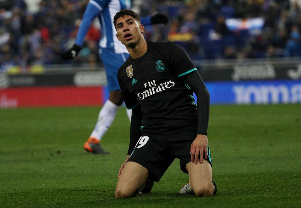 Achraf Hakimi z Realu Madrid v zápase proti Espanyolu