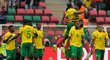 Radost kamerunských fotbalistů po gólu proti Kapverdám