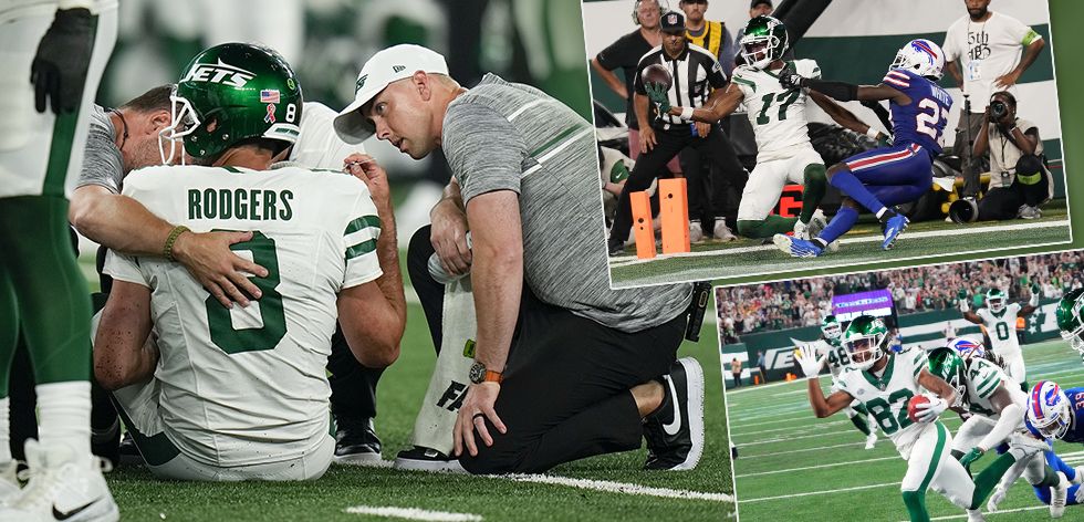 NY Jets s legendárním quartebackem Aaronem Rodgersem začali sezonu katastrofou - hvězda se hned v úvodu zranila...