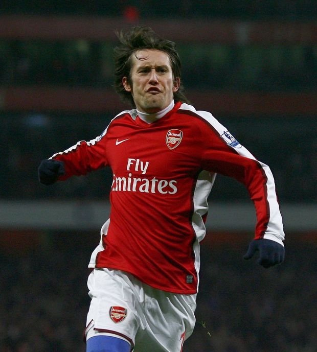 Tomáš Rosický slaví gól Arsenalu Tomáš Rosický slaví gól Arsenalu