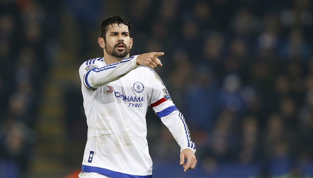 Útočník Chelsea Diego Costa v utkání proti Leicesteru City