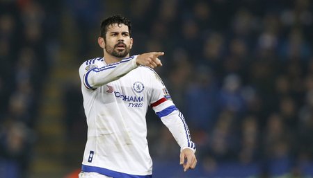 Útočník Chelsea Diego Costa v utkání proti Leicesteru City