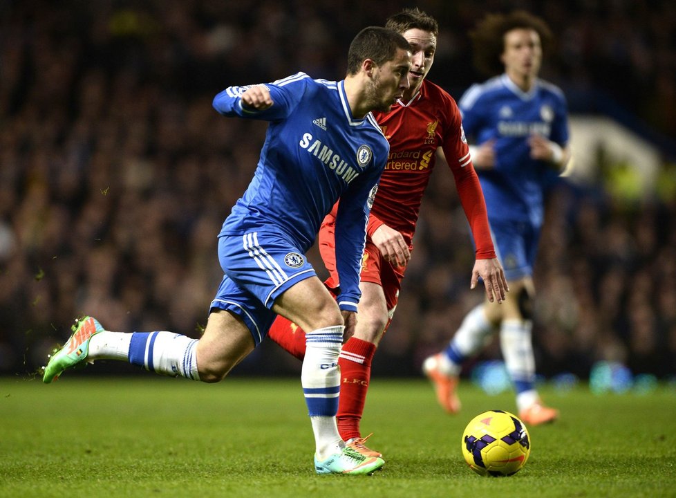 Eden Hazard byl prvním střelcem Chelsea v utkání s Liverpoolem