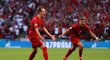 1:0! Dánský křídelník Mikkel Damsgaard slaví úvodní trefu v semifinálovém duelu s Anglií ve Wembley na EURO 2021