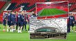 Češi už si zatrénovali na stadionu Wembley. Jak to uvnitř kolosálního stánku vypadá?