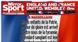 Některé anglické deníky dnes vydaly text francouzské hymny, aby ji mohli fanoušci ve Wembley zpívat společně